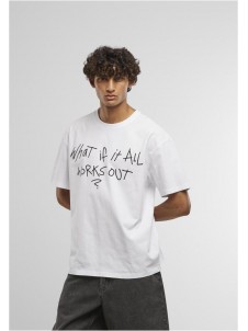 T-shirt It All Works Out Wording Oversize White