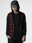 TB 513 Hoded Flanell Charcoal/Black